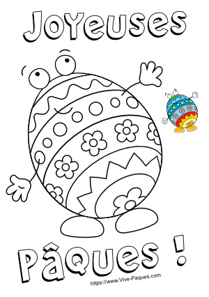 Gaston, l'œuf de Pâques rigolo ! (coloriage à imprimer gratuitement)