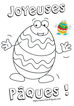 Léo, l'œuf de Pâques rigolo ! (coloriage à imprimer gratuitement)