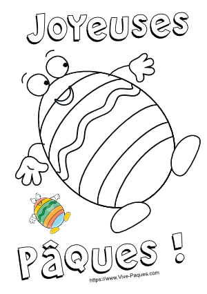 Pim, l'œuf de Pâques rigolo ! (coloriage à imprimer gratuitement)