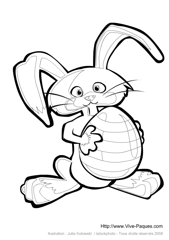 Coloriage lapin de Pâques Coloriage lapin de Pâques