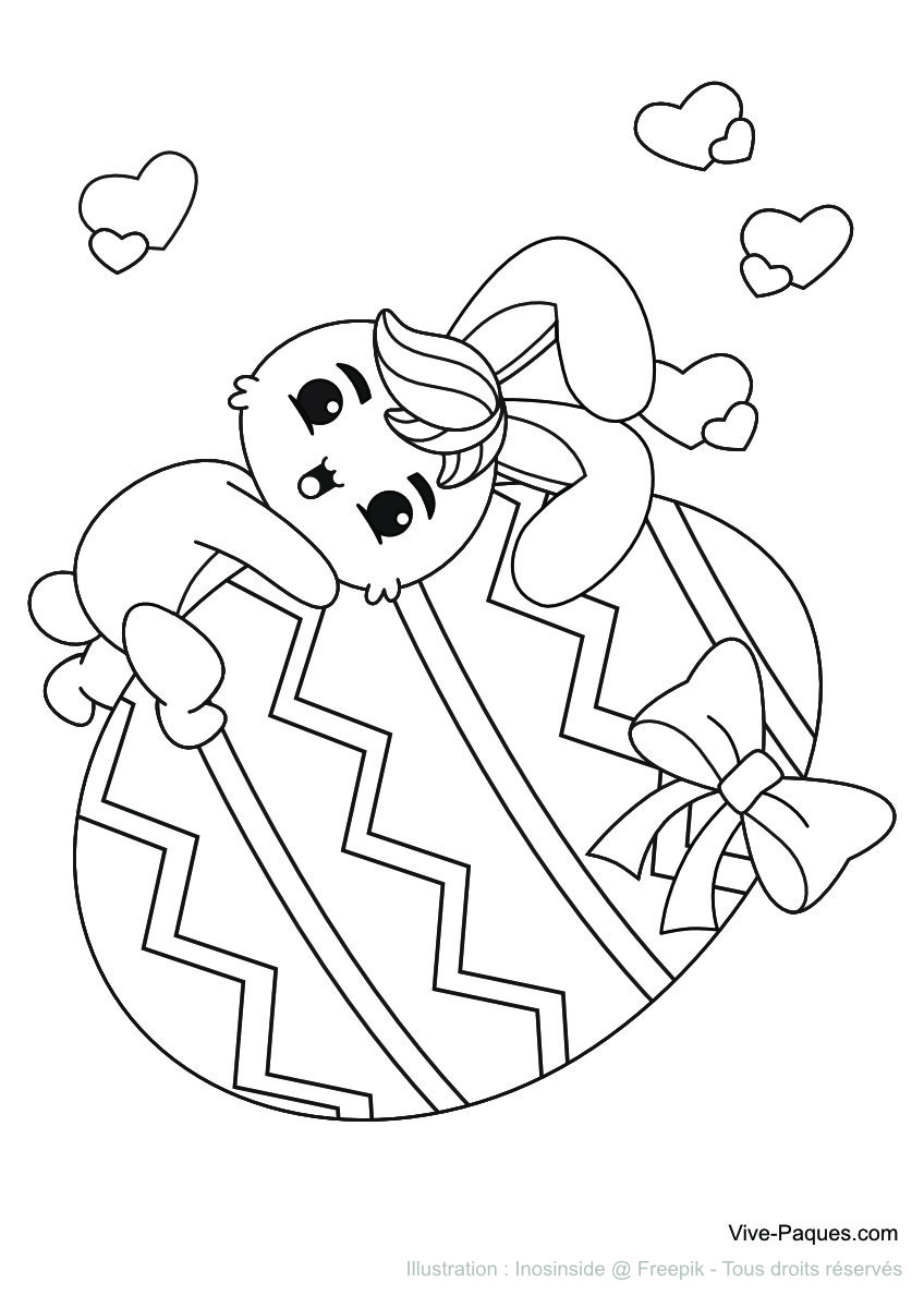 Lapin sur un gros œuf de Pâques (coloriage à imprimer gratuitement) Lapin sur un gros œuf de Pâques (coloriage à imprimer gratuitement)