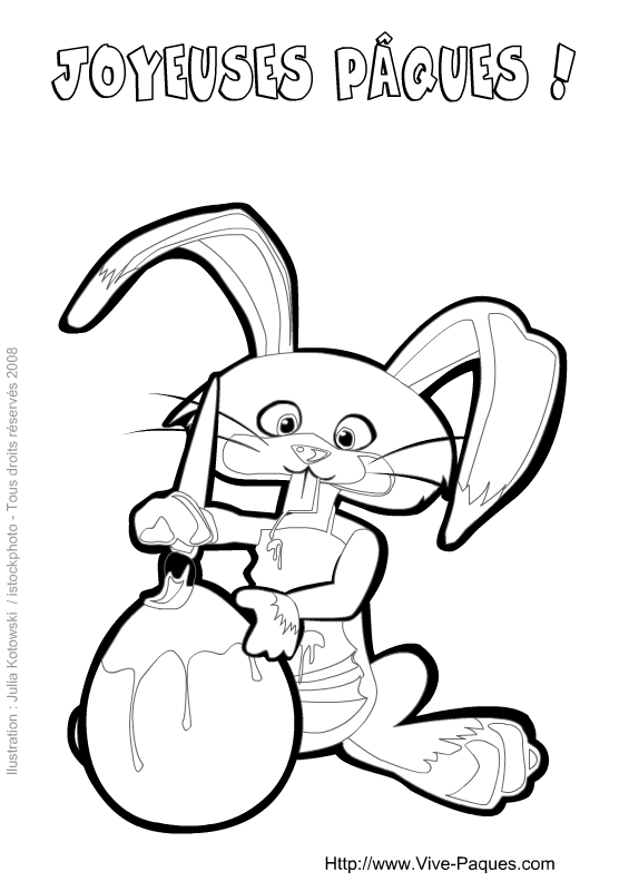 Lapin coloriant un oeuf de Pâques Lapin coloriant un oeuf de Pâques